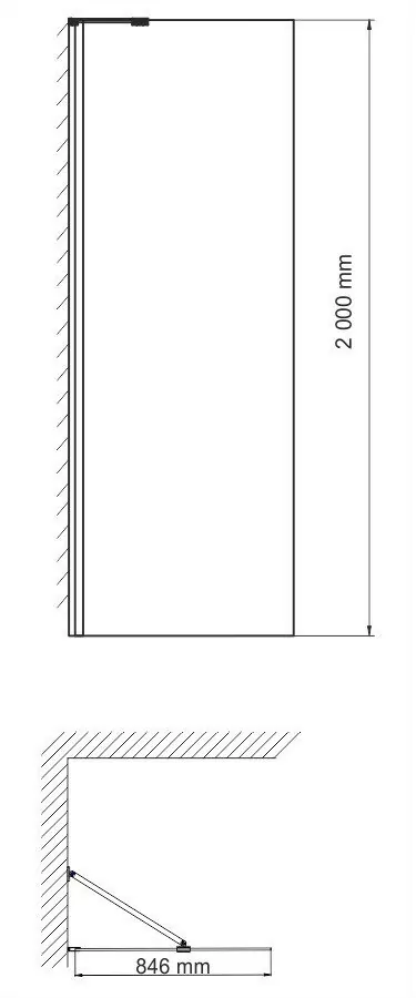 Душевая перегородка WasserKraft Aller 10H07-RP90 Fixed прозрачное стекло, профиль хром