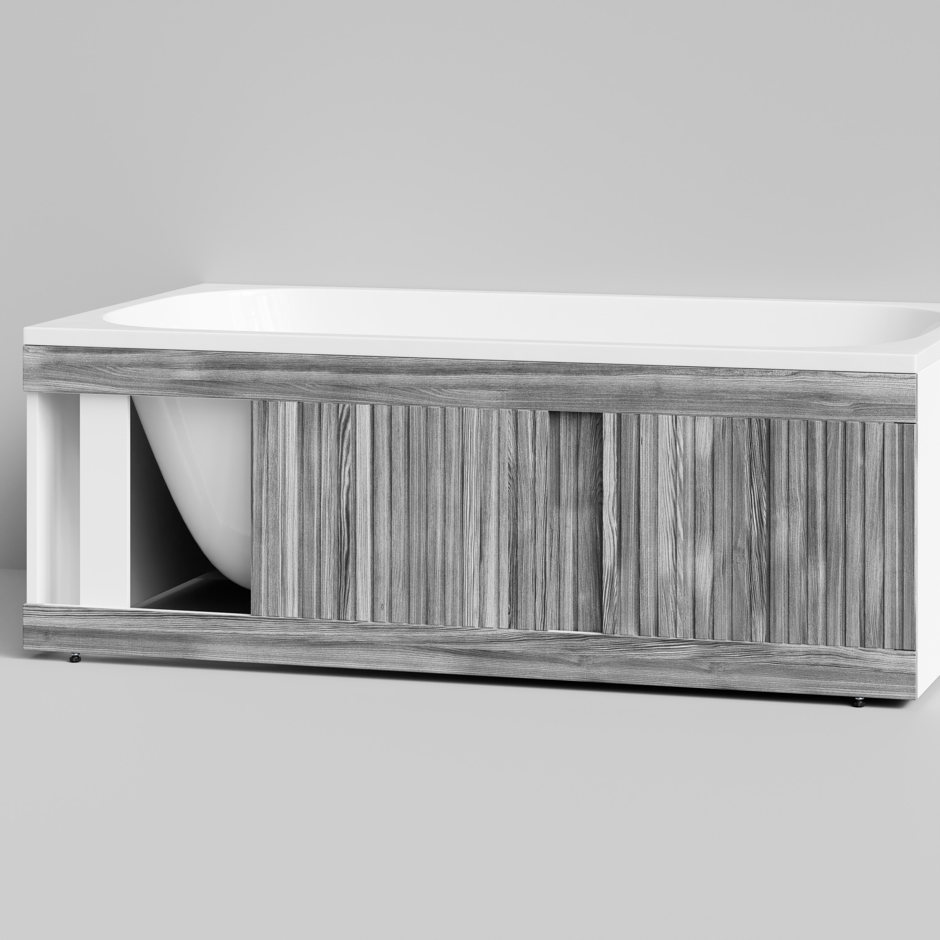 Экран под ванну Vod-ok Тач 150 раздвижной Лиственница структурная контрастно-серая