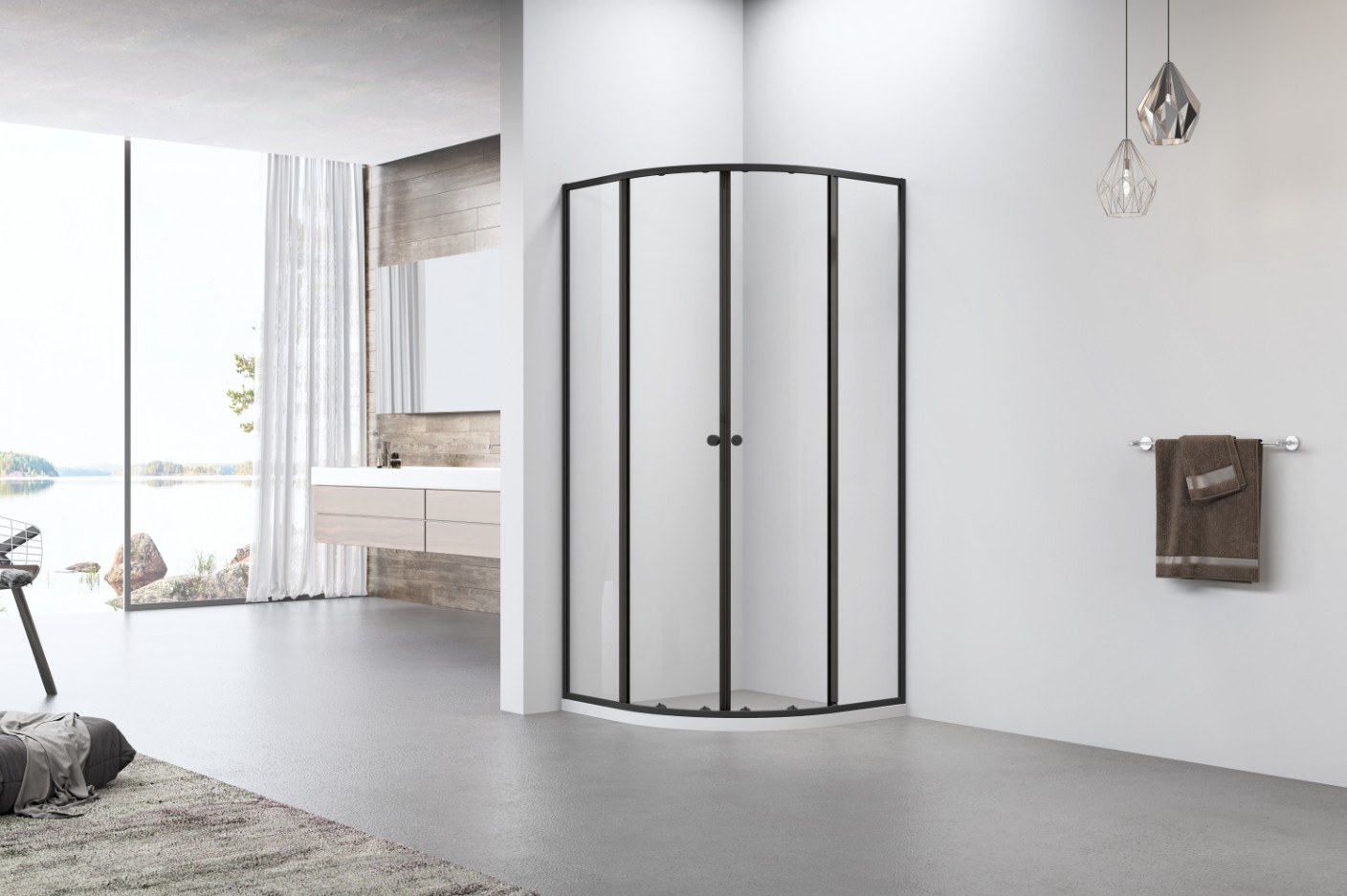 Душевой уголок Mario RIO1390B1 (900*900*1900) прозрачный Душевой уголок Mario RIO1390B1 (900*900*1900) прозрачный