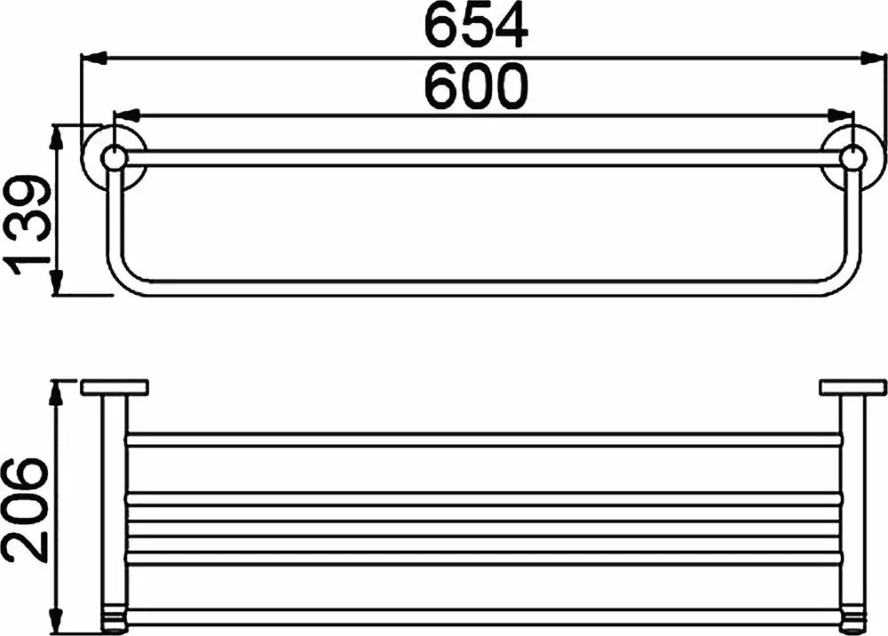 Полка для полотенец Timo Saona 13058/03 черный матовый