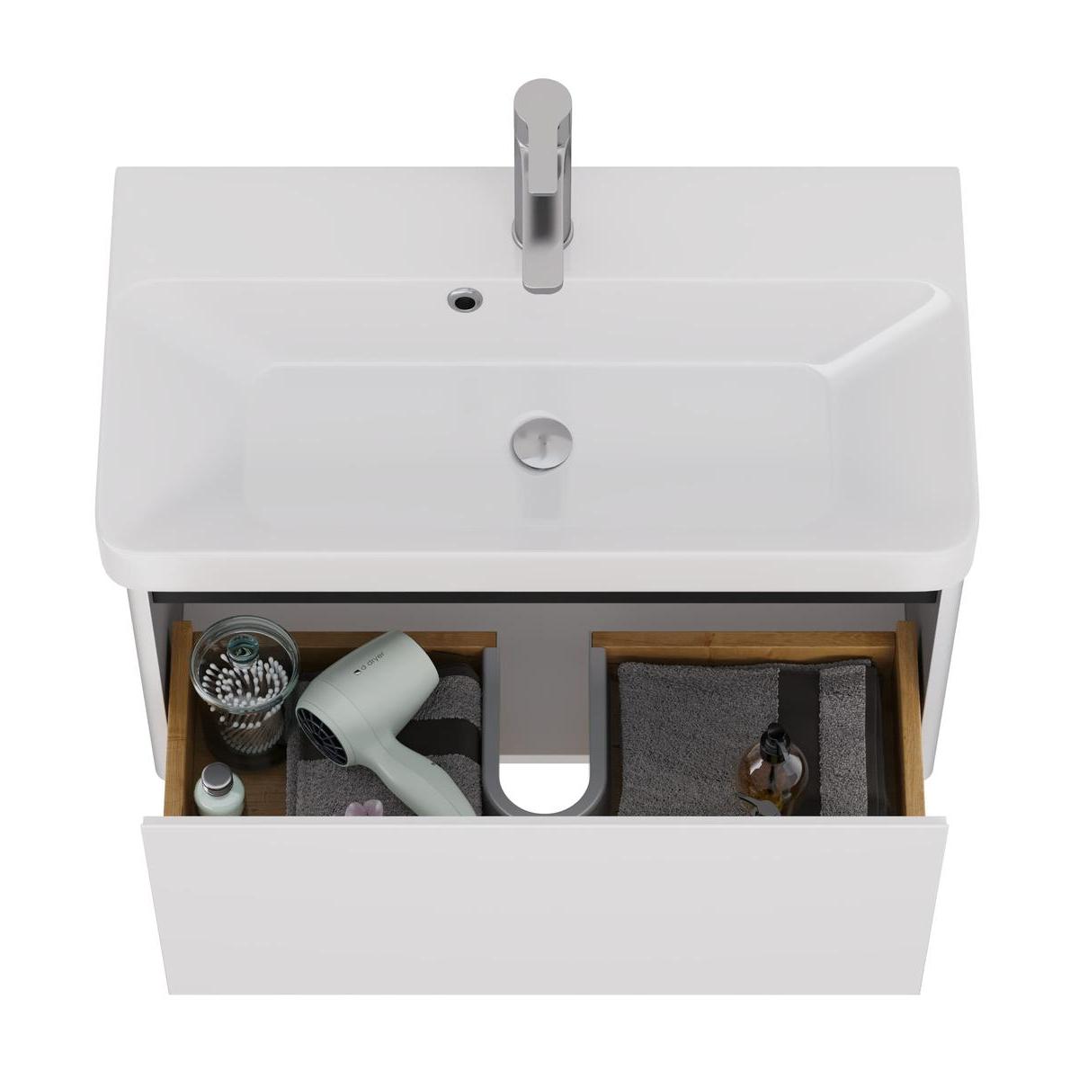 Тумба с раковиной подвесная Dreja Luxury 70 см, белый