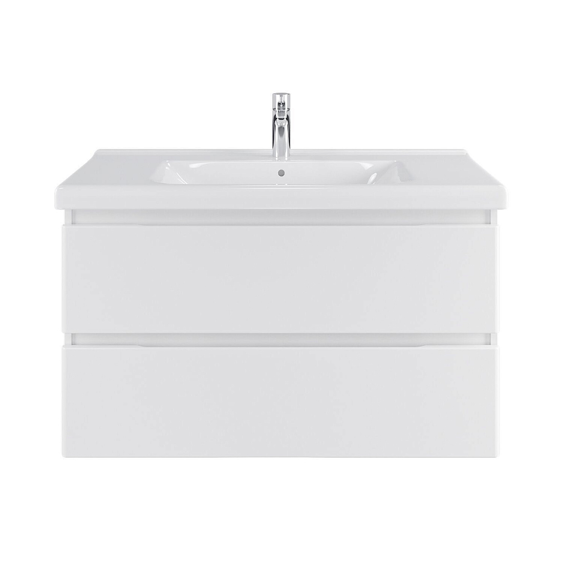 Тумба подвесная SanStar Riana 100 с раковиной Гармония 100 (комплект), белая