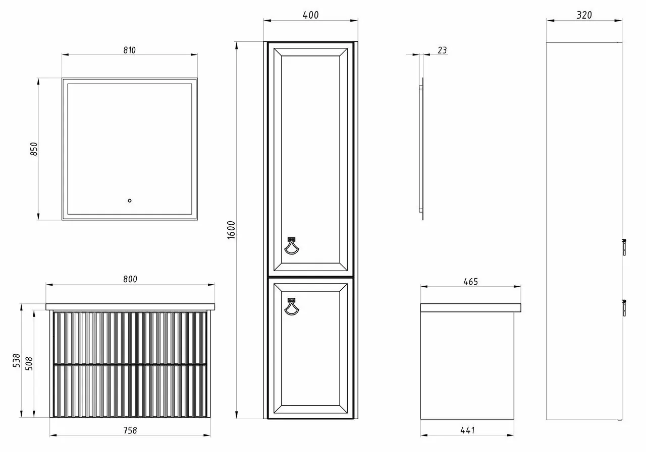 Тумба с раковиной ASB Woodline Риола 80 подвесная, капучино