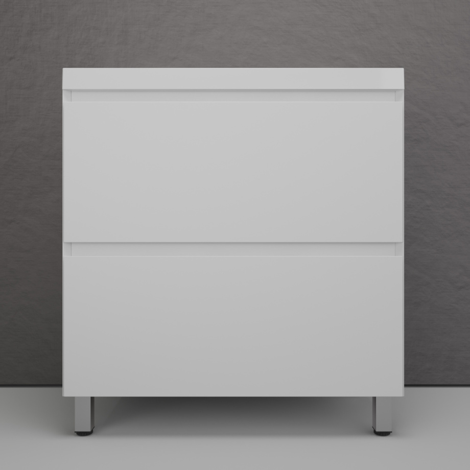 Тумба напольная Style Line Манхэттен 80 Эмаль, с раковиной Asti 80 белый, белый матовый