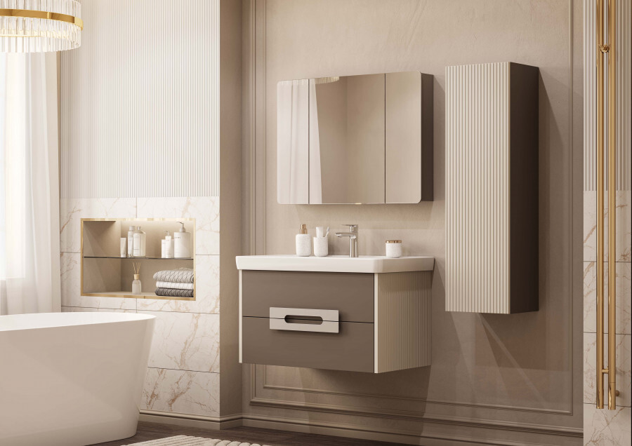 Пенал Aquaton Ар-Деко 30 L/R подвесной, кашемир