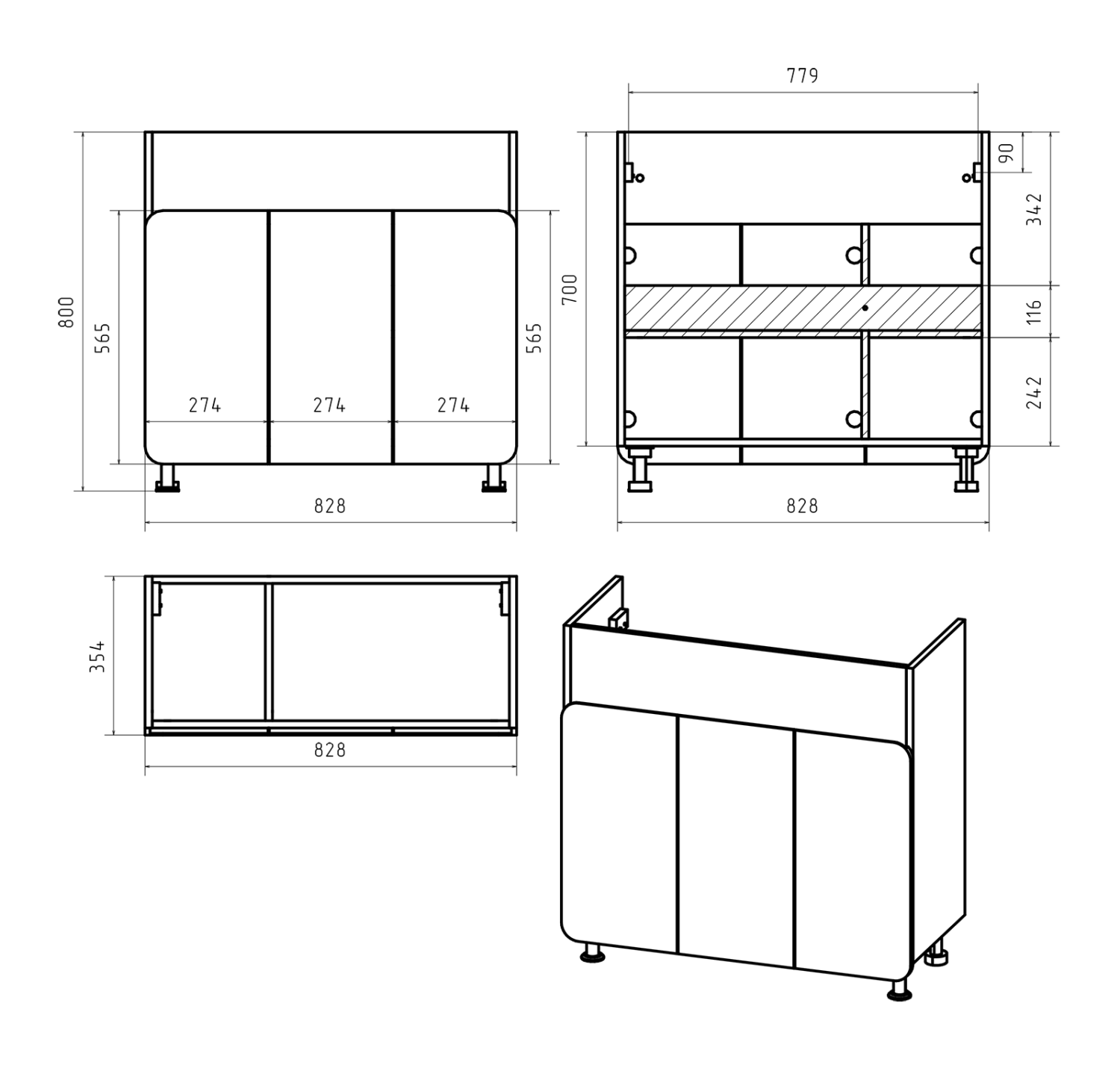 Тумба с раковиной Misty Чегет 85 белый