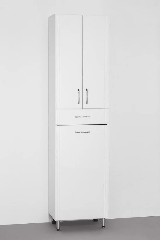 Пенал Style Line Стандарт 48 напольный, с корзиной, белый