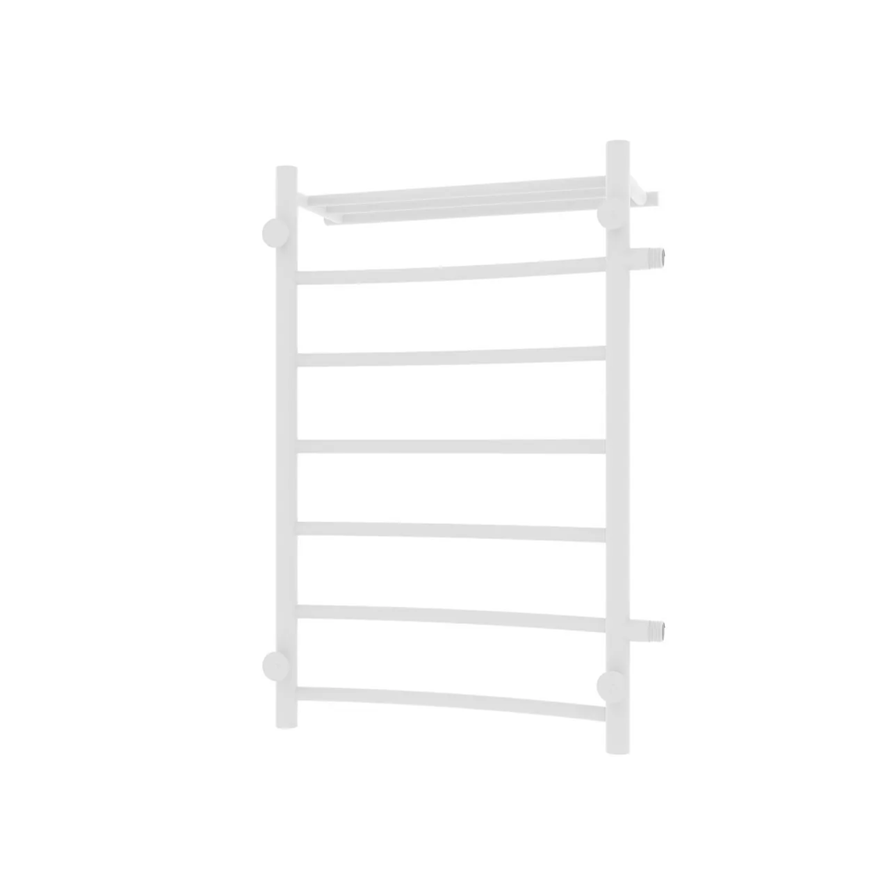 Полотенцесушитель водяной Laris Классик П7 500х800 L МЦ 500-1, боковой, с полкой, белый матовый