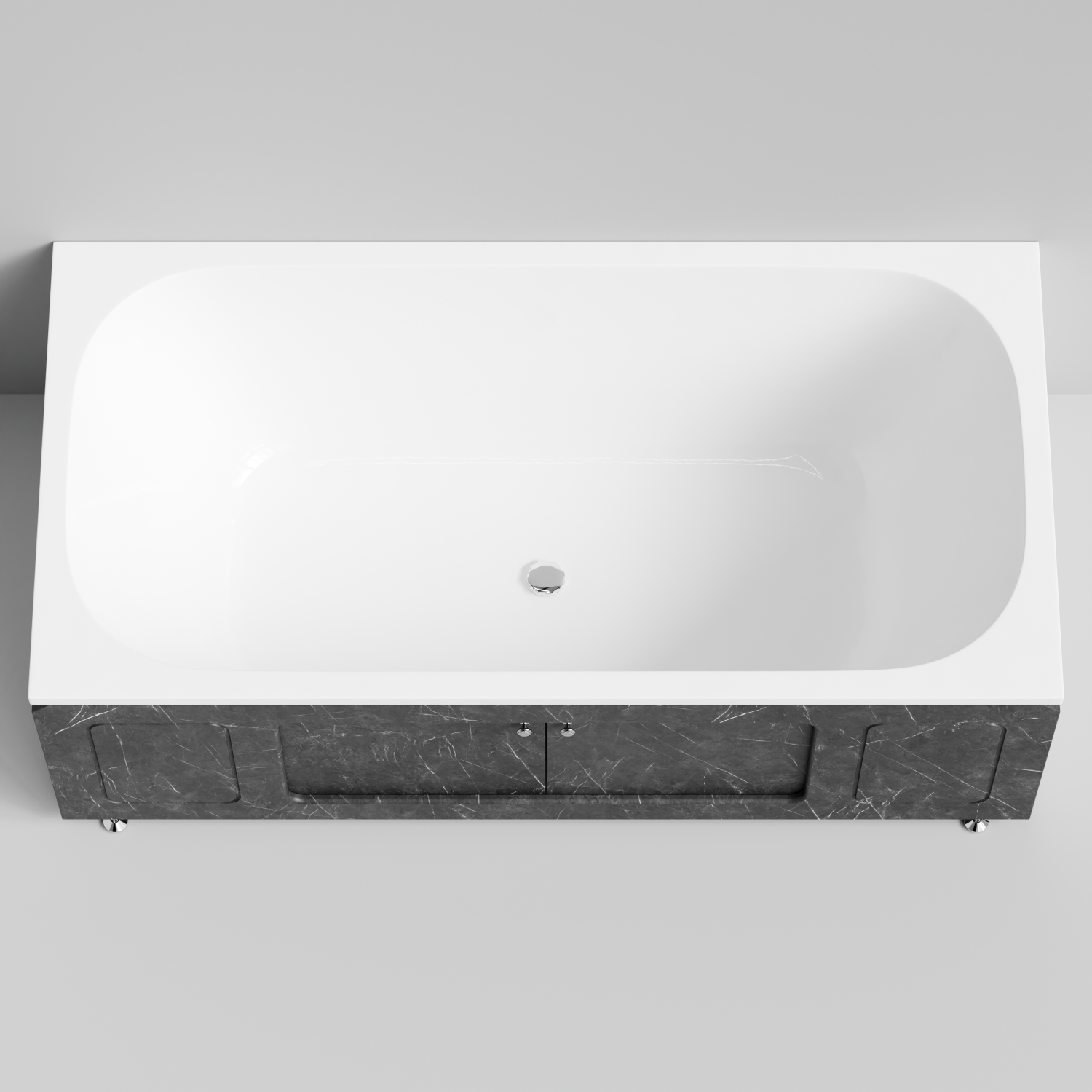 Экран под ванну Vod-ok Лидер 170 раздвижной Мрамор Графит софт тач