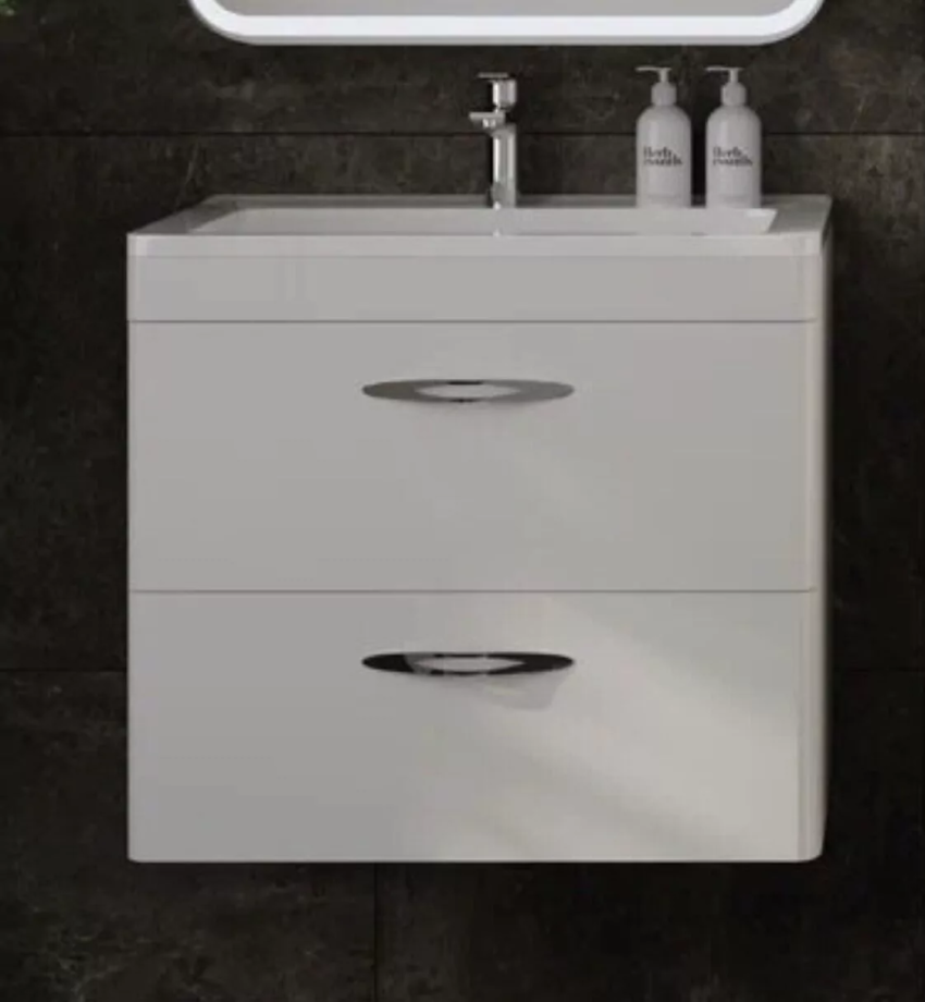 Тумба подвесная Style Line Каре 70 Люкс Plus с раковиной Каре Люкс 70, белая