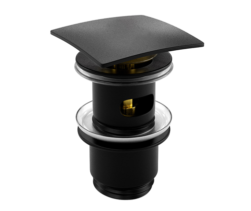 Донный клапан WasserKraft A164 черный Soft-touch