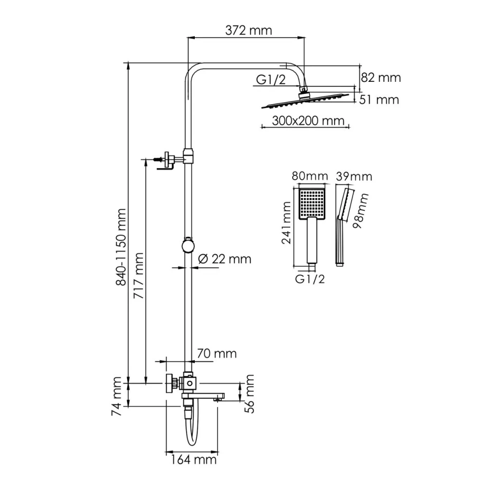 Душевая стойка WasserKraft A199.069.141.087.CH Thermo хром от магазина Vanna-Vanna.ru!