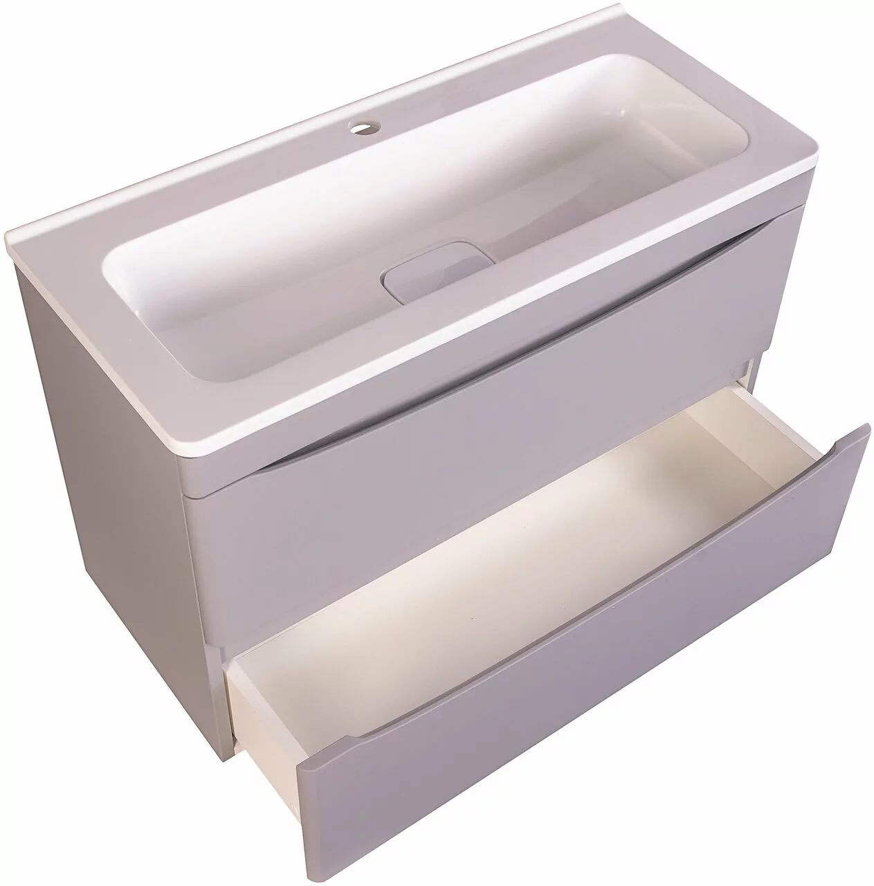 Тумба с раковиной Style Line Бергамо мини 90 Люкс, подвесная, антискрейч, серый матовый