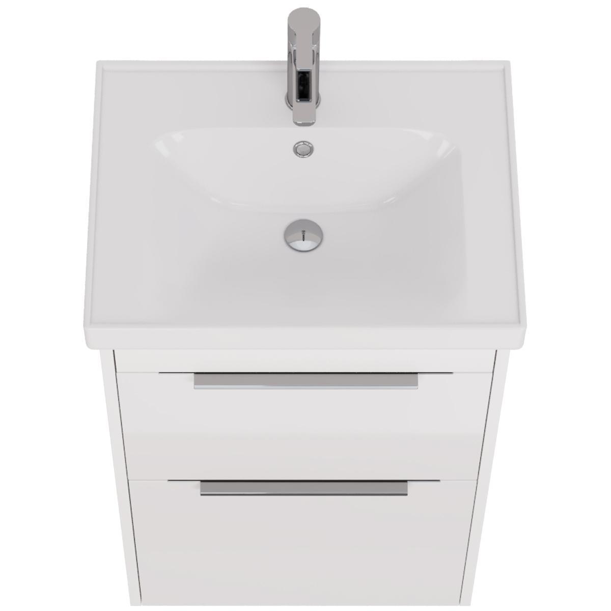 Тумба с раковиной подвесная/напольная Dreja Prime 60 см, белый