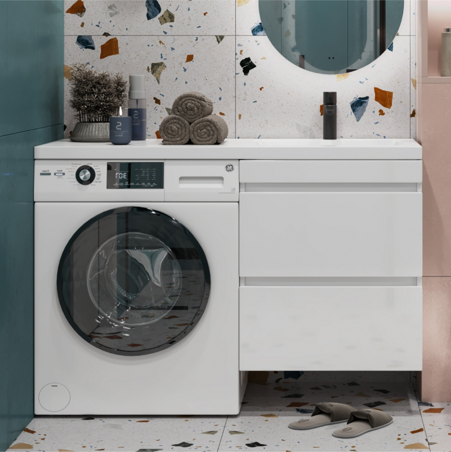 Тумба подвесная Vigo Urban 600-0-2, раковина Kamilla 120 R, 2 ящика, белый