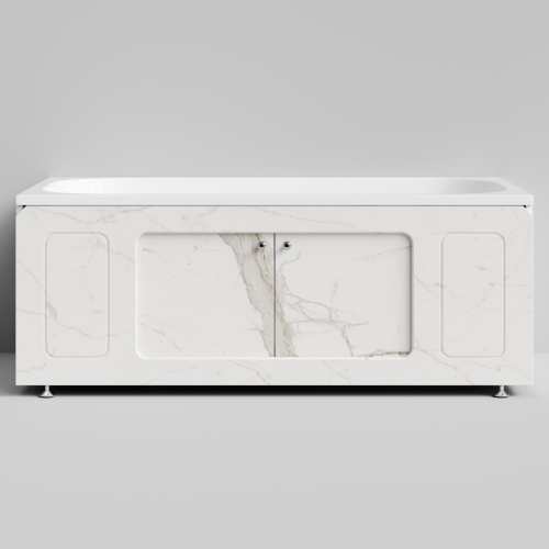 Экран под ванну Vod-ok Лидер 150 раздвижной Мрамор Белый натур милк