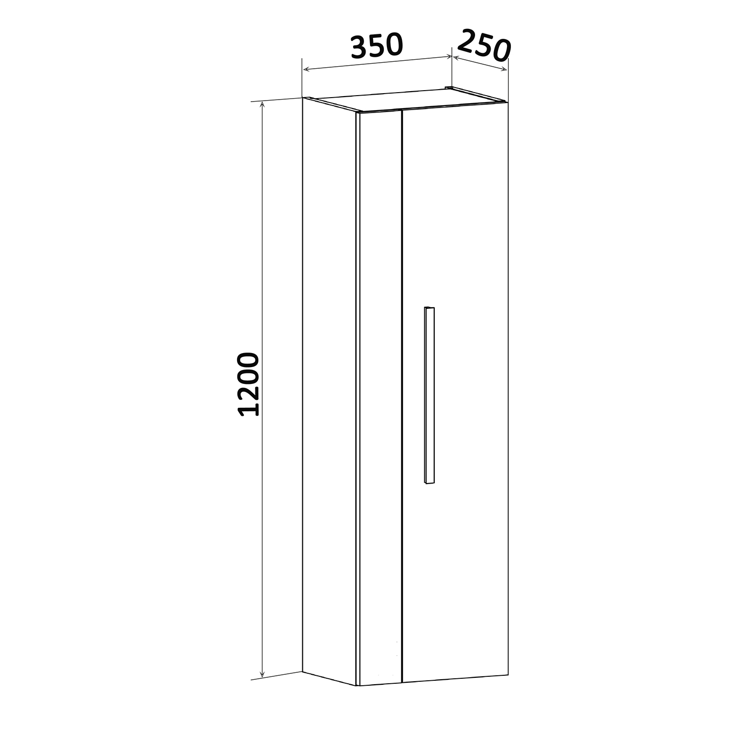 Пенал Runo Вудлайн 35 L/R, подвесной, универсальный, дуб скандинавский/белый