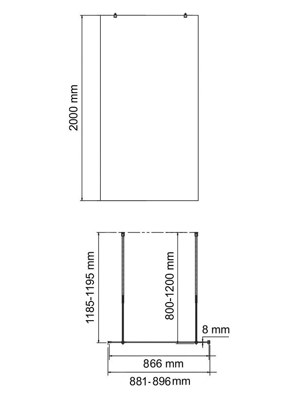 Душевая перегородка WasserKRAFT Vechte 60W39GR-FL графит