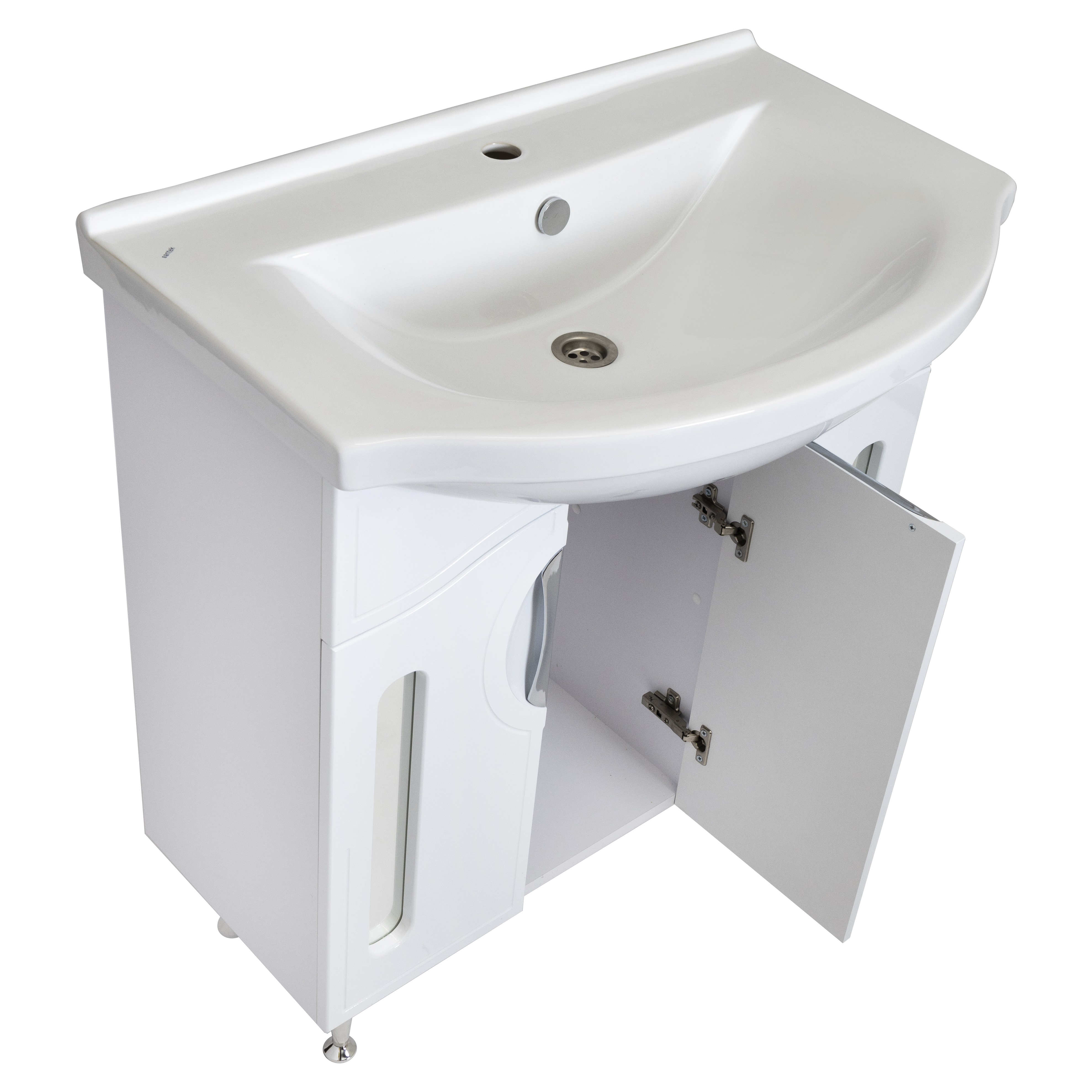 Тумба с раковиной Stella Polar Сильва 80 напольная, белая