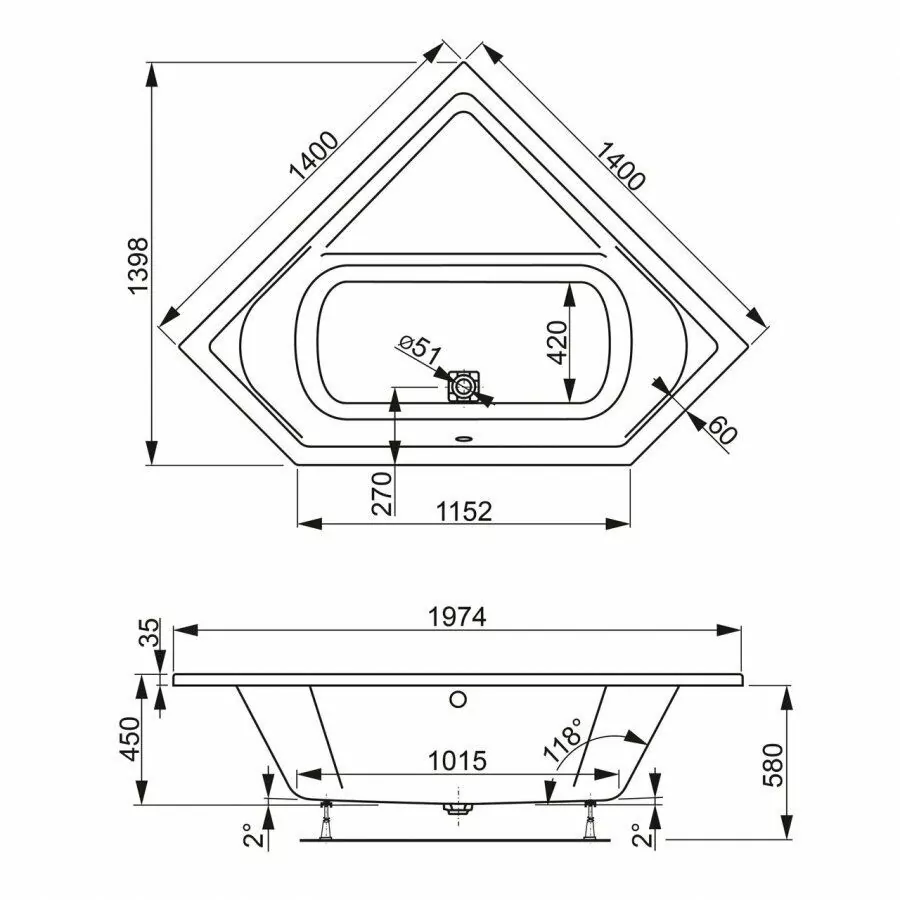 Ванна акриловая Vagnerplast Cavallo Corner 140х140 от магазина Vanna-Vanna.ru!