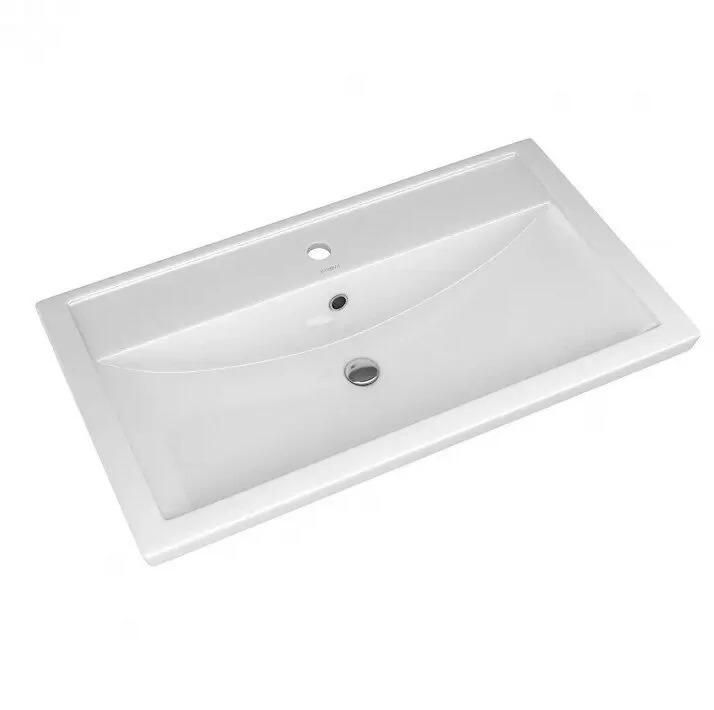 Тумба подвесная Санта Марс 80 с раковиной Фостер 80, 2 ящика, белая