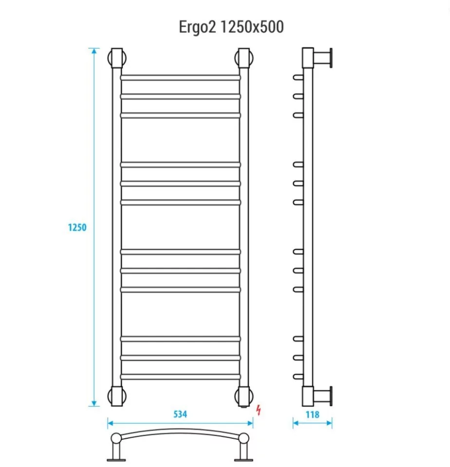 Полотенцесушитель электрический Energy Ergo2 1250x500 белый матовый