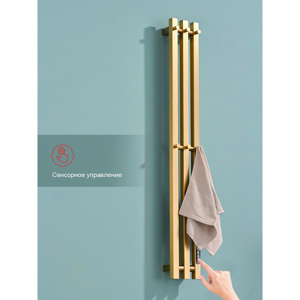 Полотенцесушитель электрический RAGLO R350.17.03 сенсорный с терморегулятором, сатин золотой