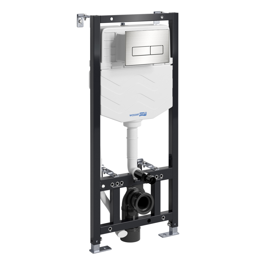 Инсталляция WasserKraft Aller 10TLT.010.ME.BN03 для подвесного унитаза, с кнопкой, никель