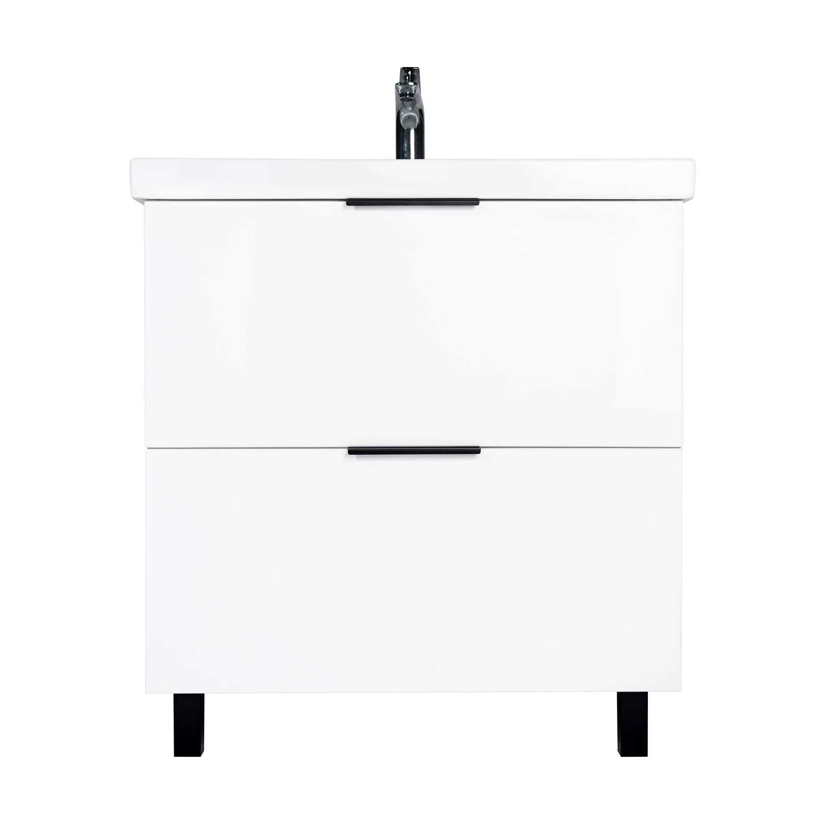 Тумба напольная Viant Берлин 80 с раковиной Moduo 80, 2 ящика, белый