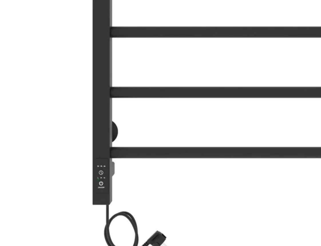 Полотенцесушитель электрический Laris Феличия ЧКЧ П6 400х600 с терморегулятором, левый, черный матовый