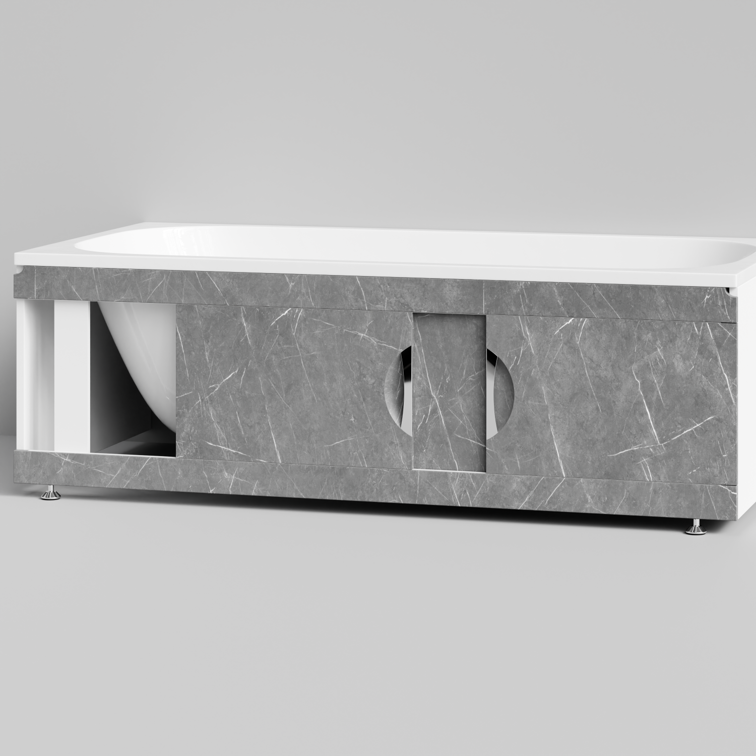 Экран под ванну Vod-ok Топ 170 раздвижной Мрамор Серый софт тач