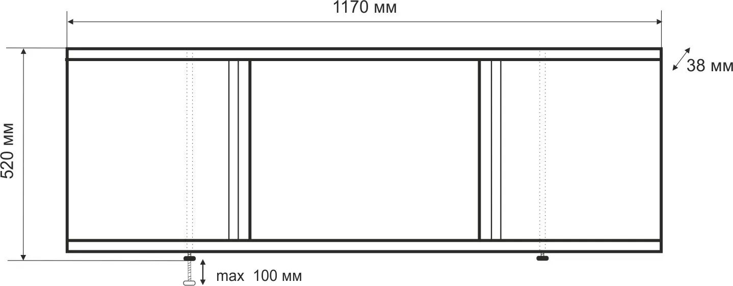 Экран под ванну Emmy Элис 120 раздвижной белый от магазина Vanna-Vanna.ru!
