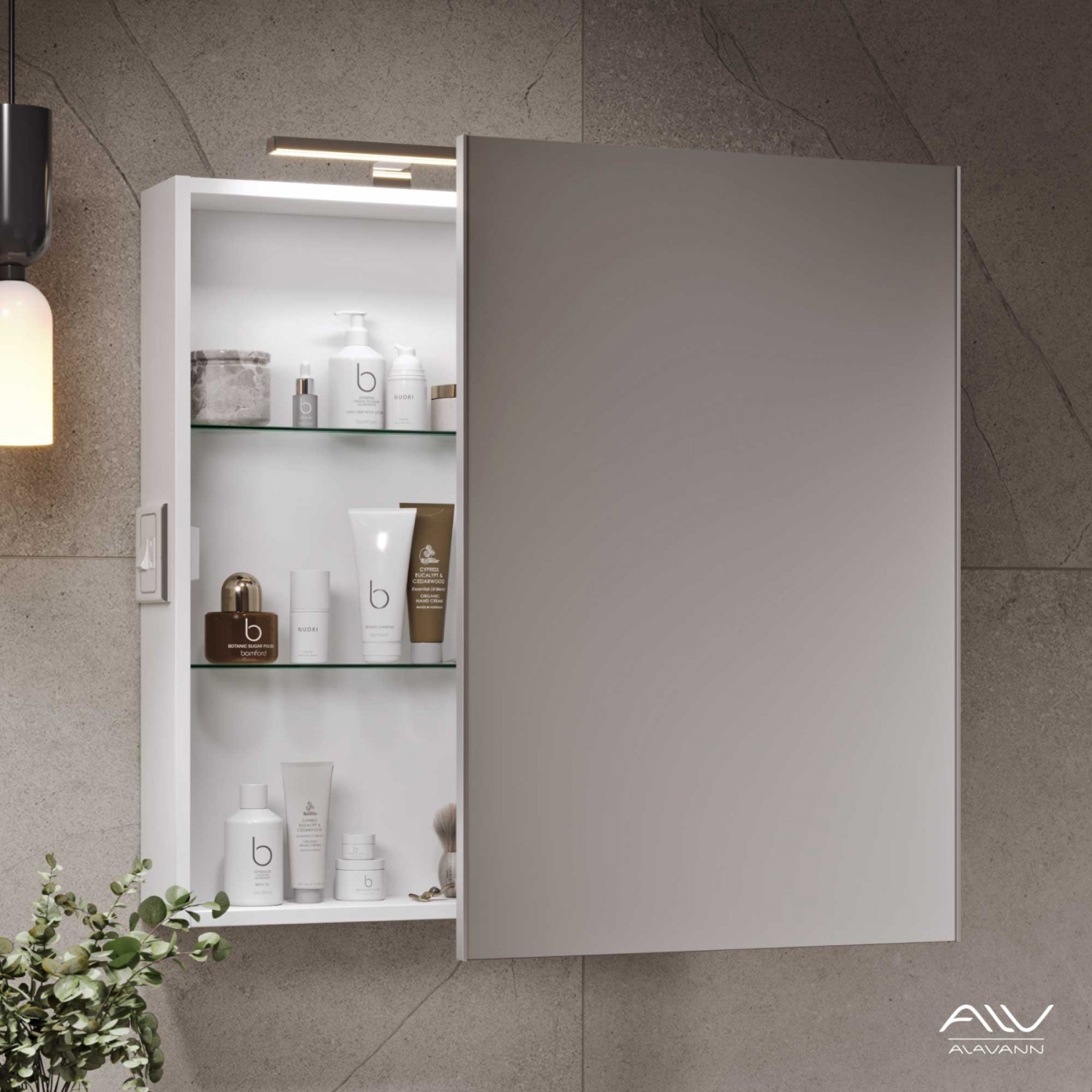 Зеркало-шкаф Alavann Cosmetic 60 с приближением, перевертыш