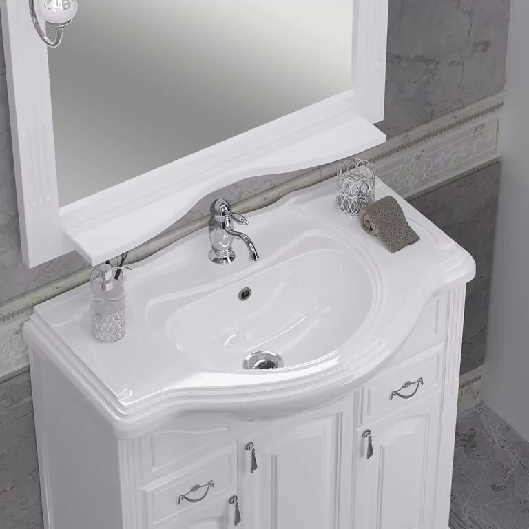 Тумба с раковиной Opadiris Риспекто 85 белый матовый