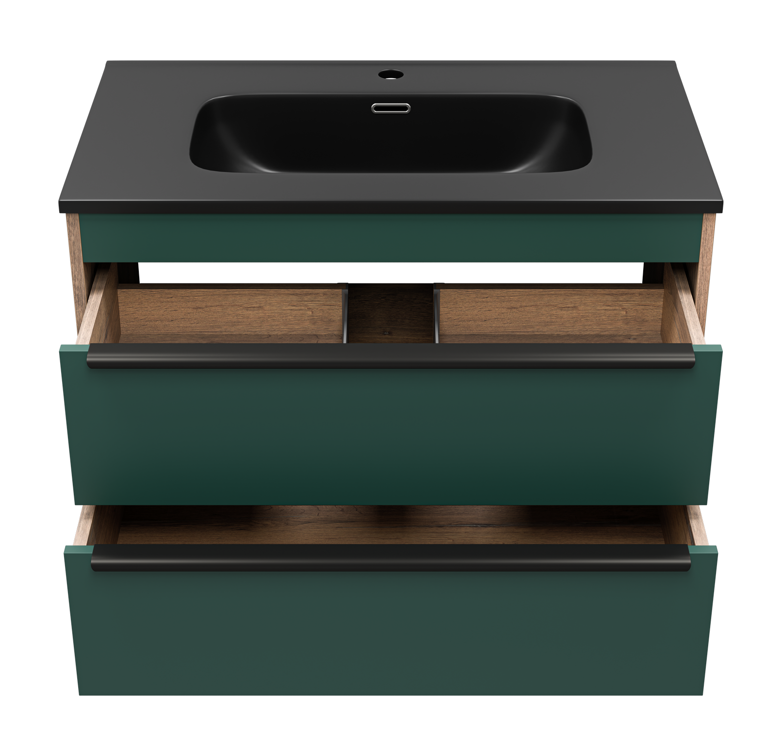 Тумба с раковиной Brevita Greenwood 80 подвесная, зеленый/дуб Галифакс