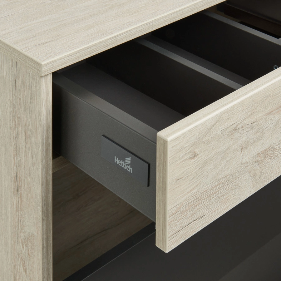 Тумба подвесная Aquaton Лофт Урбан 100 с раковиной Одри 42x62 Round, серый графит, дуб орегон