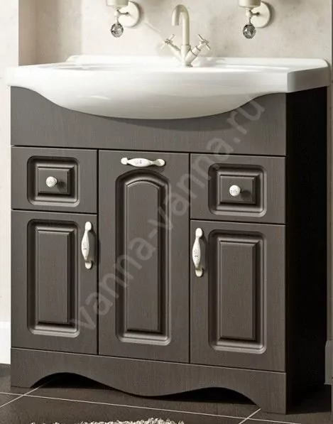 Тумба с раковиной Francesca Империя 75 напольная, два ящика, венге