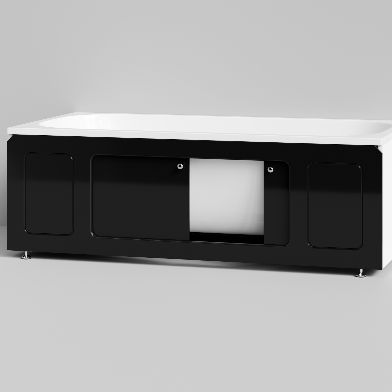 Экран под ванну Vod-ok Лидер 170 раздвижной Черный глянец