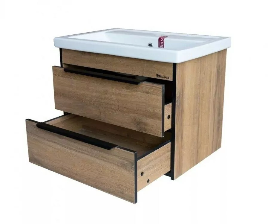 Тумба с раковиной Bellezza Бруно 70 подвесная табакко
