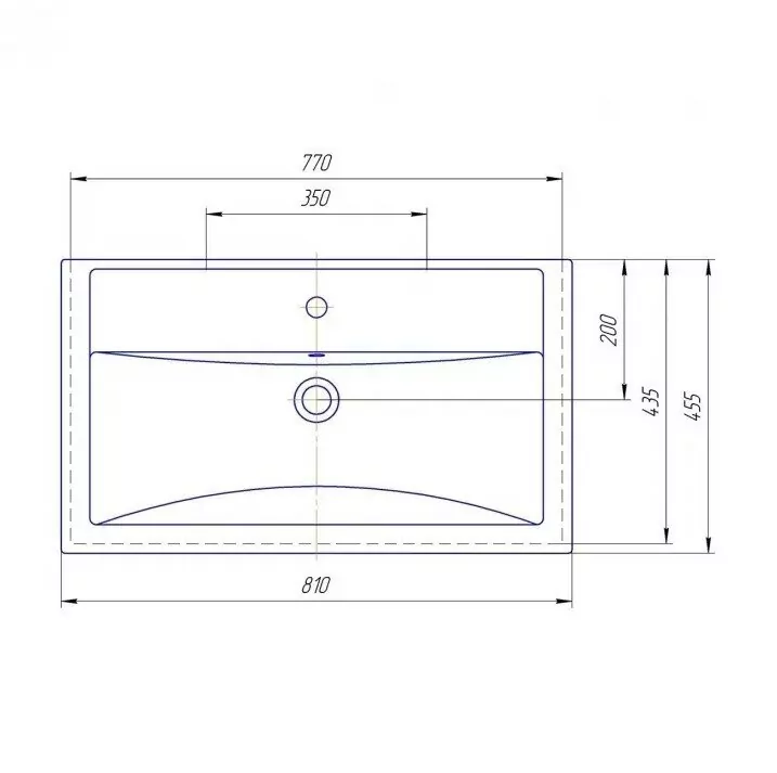 Тумба подвесная Санта Марс 80 с раковиной Фостер 80, 2 ящика, белая