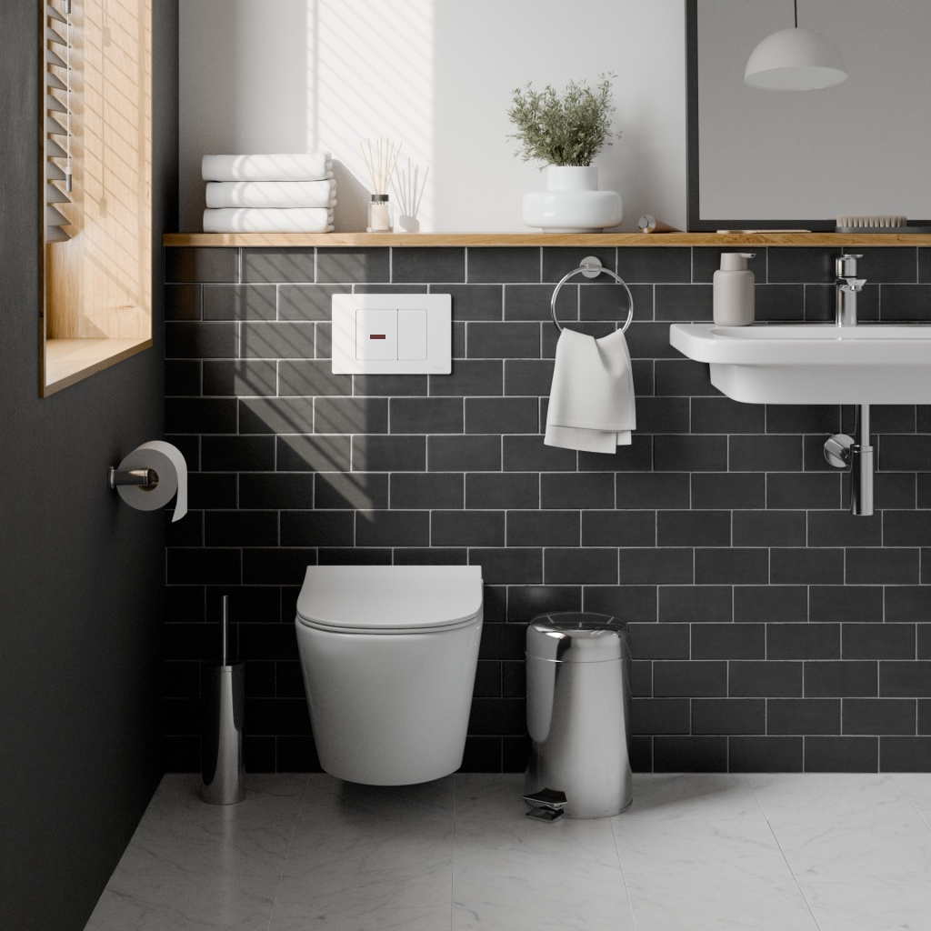 Кнопка смыва Iberica Blanca INOX SENSOR, нержавеющая сталь, механическая, белый матовый