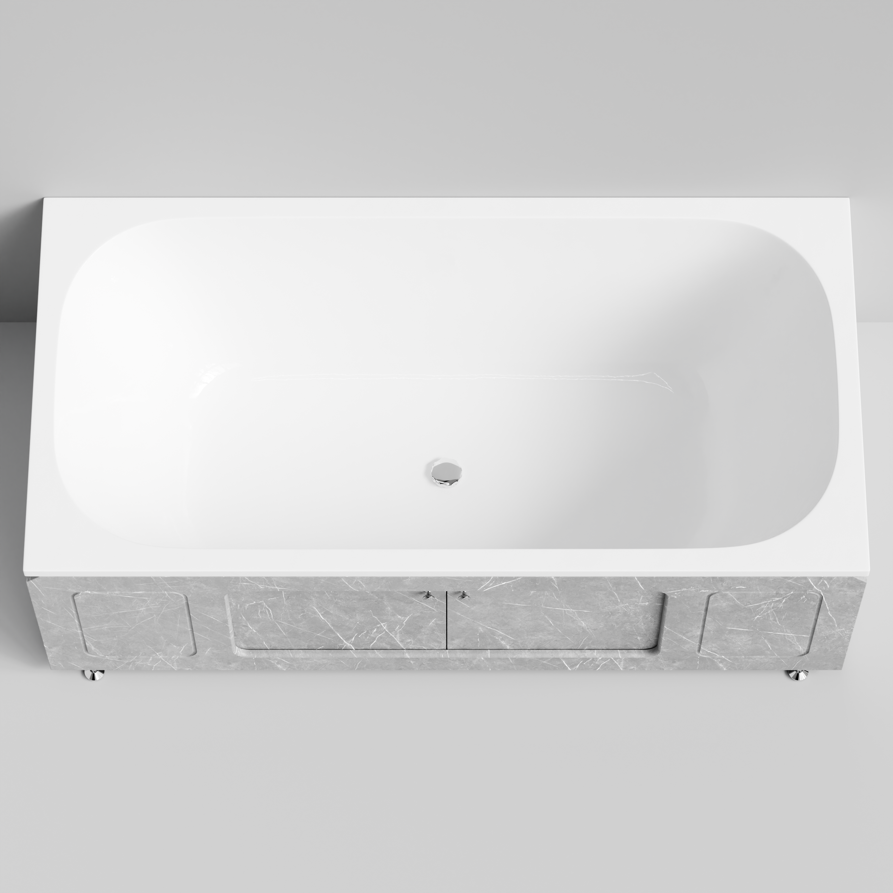 Экран под ванну Vod-ok Лидер 170 раздвижной Мрамор Белый софт тач