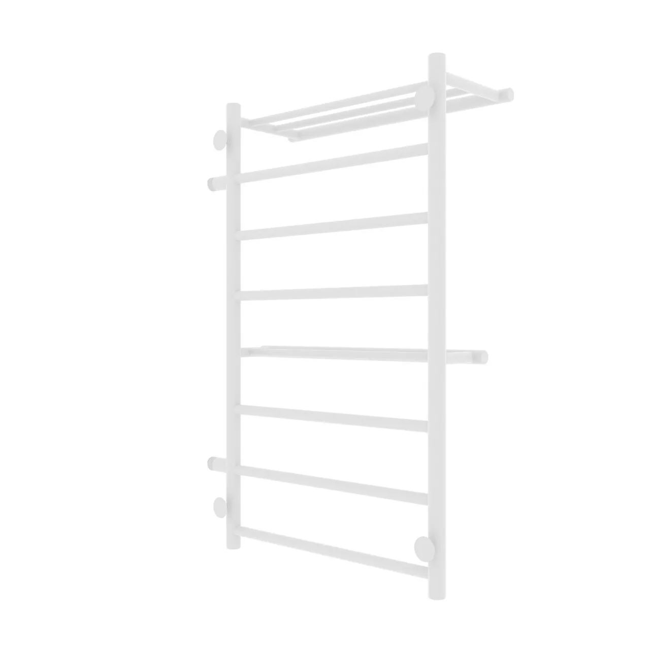 Полотенцесушитель водяной Laris Лавина П9 500х800 R МЦ 500-1, боковой, с полкой, белый матовый