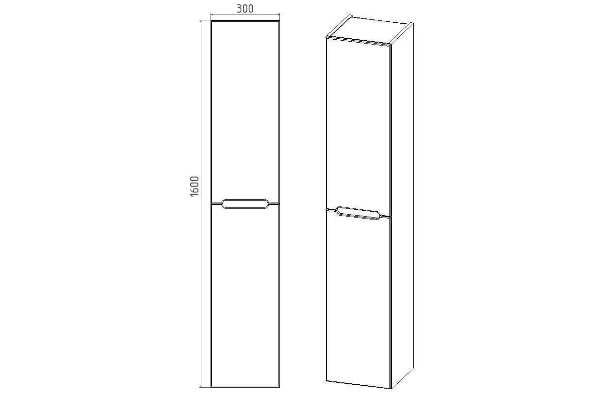 Пенал подвесной Viant Марсель 30 L/R графит