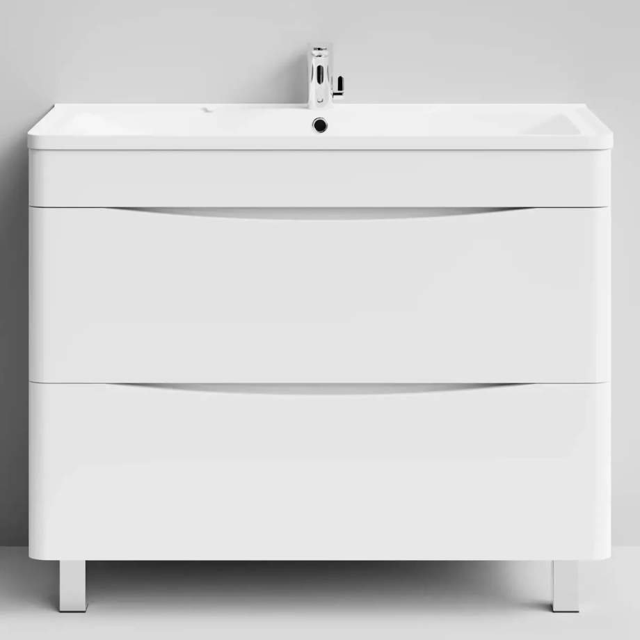 Тумба с раковиной Vod-ok Адель 100 напольная, белая + 13 цветов