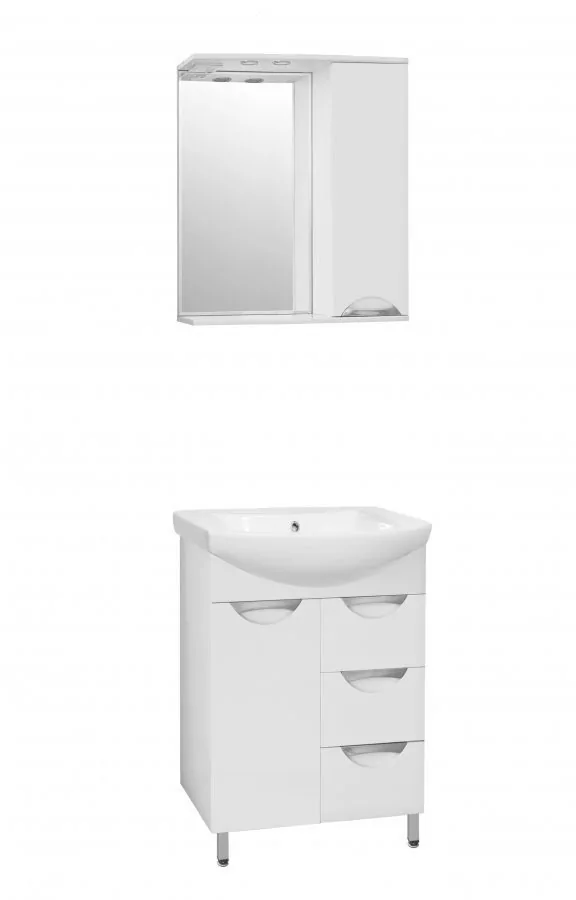 Мебель для ванной Style Line Жасмин 65 комплект, напольный, белый