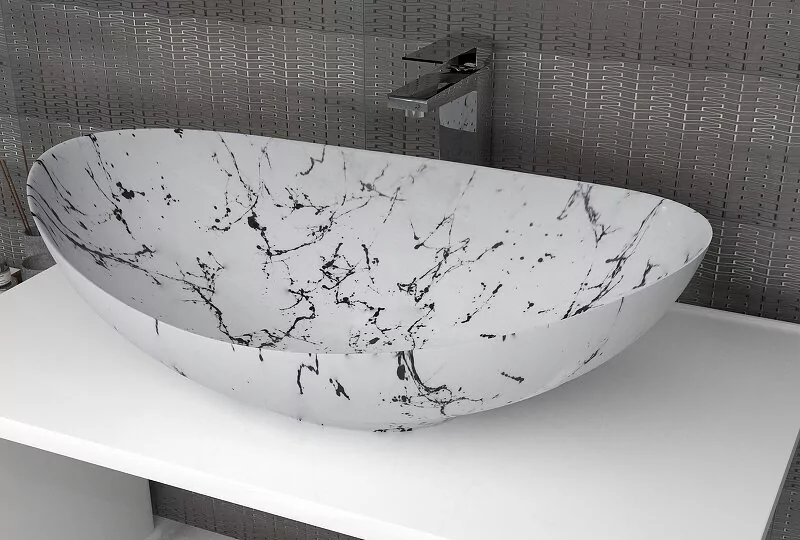 Раковина Stella Polar Орион 58 белый мрамор