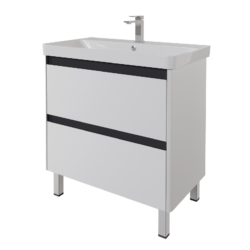 Тумба с раковиной напольная Dreja Luxury Plus 80 см, белый