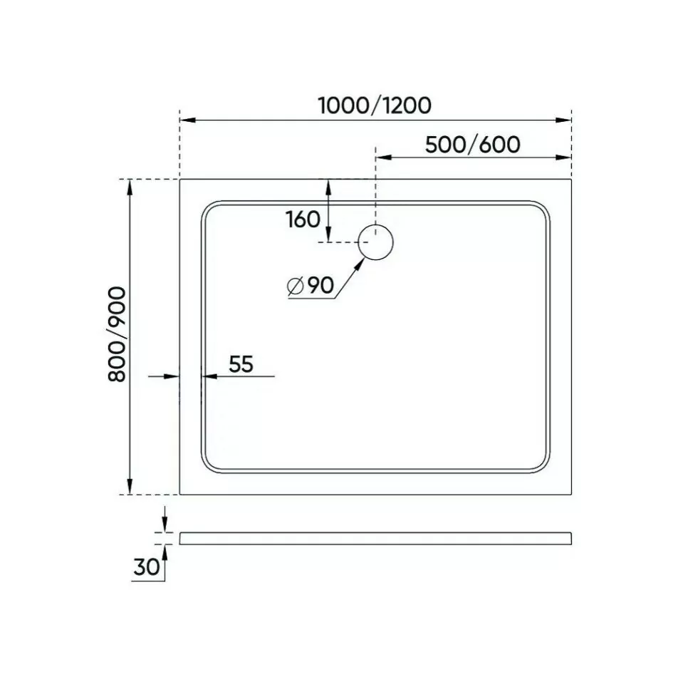 Поддон для душа Veconi  TZ-09 120х80 прямоугольный, из искусственного камня, белый