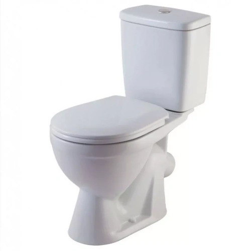 Унитаз Rosa Лира напольный, компакт, с косым выпуском, белый от магазина Vanna-Vanna.ru!